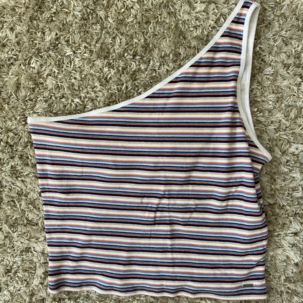 Womens Hollister XL One Shoulder Ribbed Tank